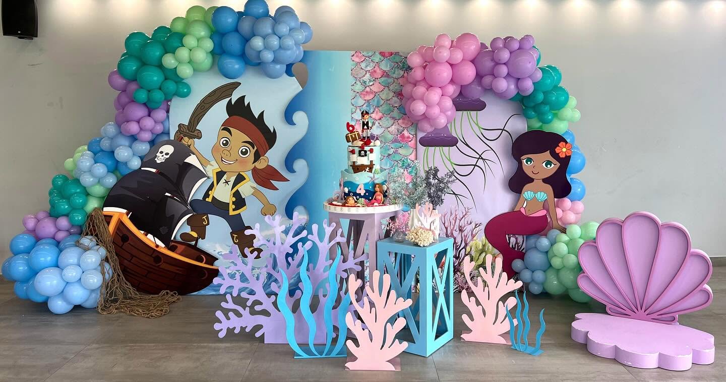 Kids birthday pirates mermaids theme